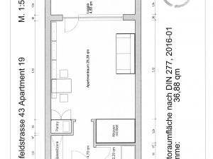 Grundriss mit Flächenberechnung 